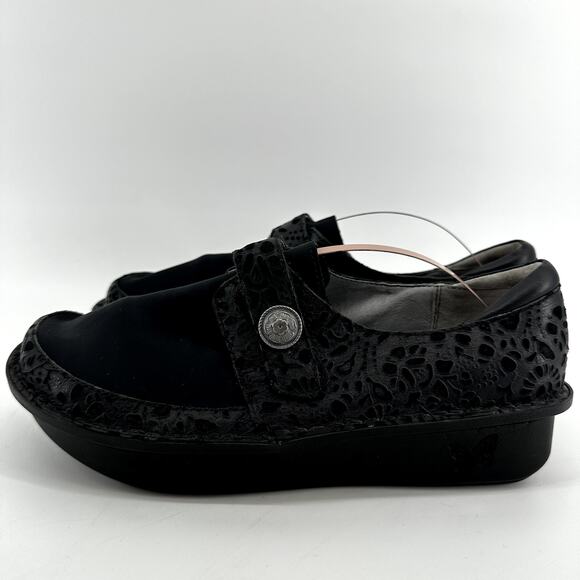 Alegria Brenna Aristoclass Neoprene Leather Slip On Casual Comfort Clog Black 9 - Picture 4 of 7